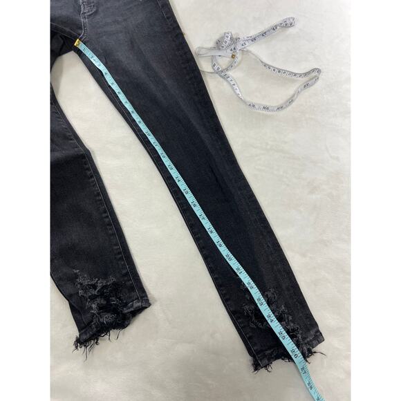 Agolde Jeans Sophie Mid Rise Skinny Temple Black Heavy Distressing 24 / 0 - Picture 13 of 13
